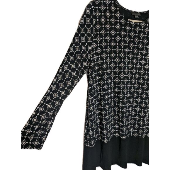 J. Jill Top Tunic Shirt Wearever Collection Sz L Black White Oversized Office - Picture 3 of 9